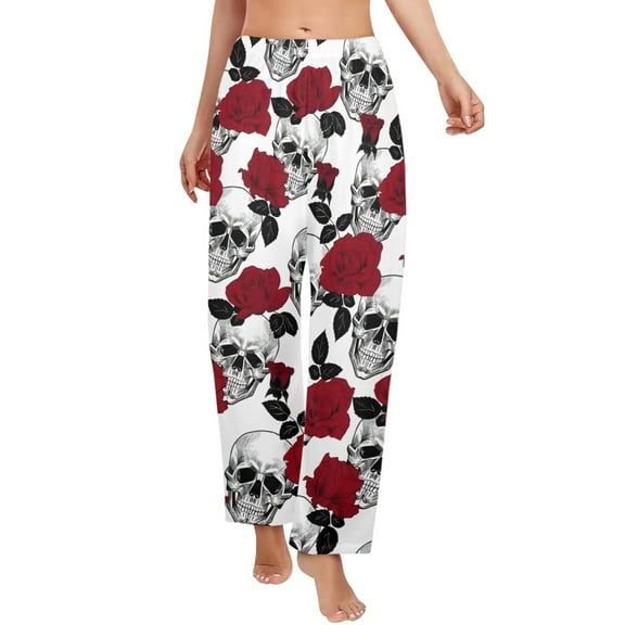 Ladies Sleeping Pajama Pants - Rockin Rose - Women's Pajamas - XS