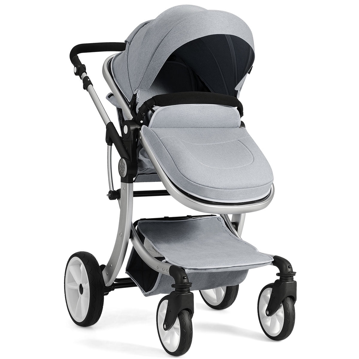 New Baby Pram With SWIVEL WHEELS Car Seat Carrycot Diaper Bag Mattress Pushchair 