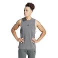 thumbnail image 2 of Camiseta sin mangas Adidas diseñada para entrenamiento y entrenamiento para hombre, color gris liso, 2 of 7