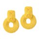 thumbnail image 3 of Pendientes colgantes de ratán tejido con aro, accesorios bohemios, trenza personalizada hecha a mano Amarillo, 3 of 6