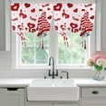 thumbnail image 4 of Pink Valentines Gnomes Tie Up Curtains for Windows, Adjustable Balloon Window Shades, Love Heart Red Kitchen Window Treatments Farmhouse Short Curtains with Rod Pocket 42"x45", 4 of 8