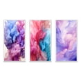 thumbnail image 2 of Designart "Red Blue Ink Waves Pure Abstraction III" Abstract Liquid Ink Framed Wall Art Set Of 3 - Purple Modern Frame Gallery Set For Office Decor, 2 of 6