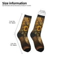 thumbnail image 2 of Zufioo Rustic Sunflower Bouquet Print Children's Mid-tube Socks, Contrast Color High Elastic Sports Socks - Sweat-absorbent, Warm, Suitable for Children Aged 6-10, 2 of 5