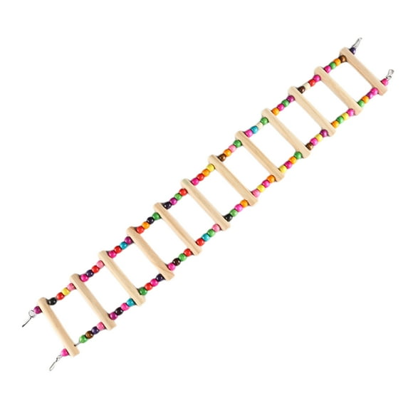 Pet Ladder Bird Toys for Bird Parrot Macaw African Greys Budgies Cockatiels Parakeet Hamster Rat Crawling Rainbow Bridge Wooden Cage Funny Perch Trainning Swing Toys