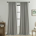 thumbnail image 5 of Blukids Blackout Curtains, 100% Polyester Curtains 51" L×39" W ,100% Black Out Curtains for Bedroom Windows Living Room, 2 Panels Set, Gray, 5 of 6