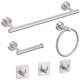 thumbnail image 3 of de montaje de baños de acero inoxidable de 6 piezas montado en la pared soporte de toalla de tela Toalla de paño Rieles de toallas para baño Plata Baoblaze inodoro baño hardware, 3 of 8