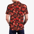 thumbnail image 4 of Balery Tomato Printed Men’s Short Sleeve Polo Shirt, Midweight Men's Shirt,Golf Polo shirts -Small, 4 of 9