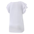 thumbnail image 5 of Summer Tops for Women Ruff Sleeve Business Casual Dressy Ladies Blouses V-Neck Shirt Loose Fit Tee, 5 of 5