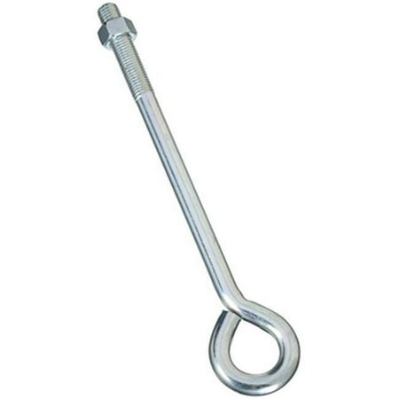 

N347-757 0.38 x 14 in. Zinc Eye Bolt With Hex Nut