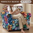 thumbnail image 4 of CHAQLIN Floral Print Chair Covers for Living Room, 2 Pcs Armchair Slipcover Spandex Chair Slip Cover Super fitted for Pet, 4 of 8