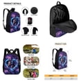 thumbnail image 4 of Binienty Floral Horse Backpack for Girls 10-12 Black School Bag with Lunch Box Pencil Bag Set of 3 Large Capacity Kids Rucksacks for Elementary Middle High School Students, 4 of 7
