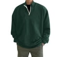 thumbnail image 1 of Mens Autumn And Winter Fashion Loose Plus Size Zipper Solid Color Stand Collar Hoodless Pullover Sweater Top, 1 of 4