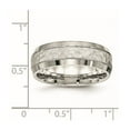 thumbnail image 2 of Stainless Steel Brushed and Polished Hammered 7.50mm Band Ring Size 12.5 Ring for Women and Men, 2 of 2