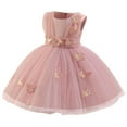 thumbnail image 2 of Delliss Girls Crew Neck Lace Tiered Fashion Wedding Princess Dress Pink 18 Months, 2 of 5