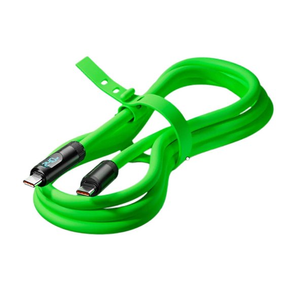 Type C Cable 240W Digital Display Silicone Charging Cord Fast Charge Data Cord For Phones Laptops Multiple Devices