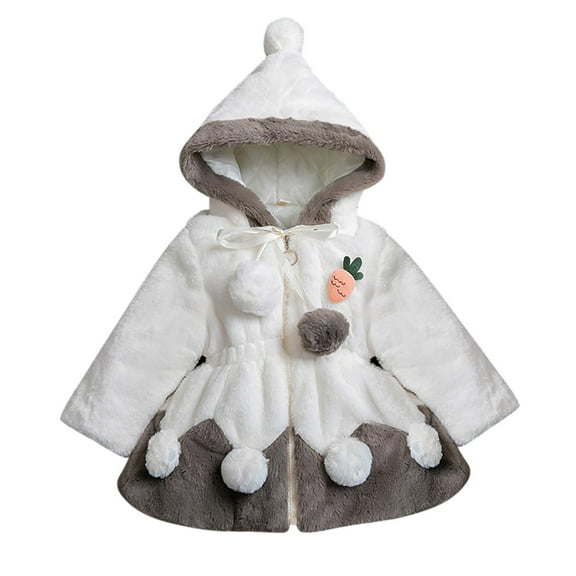 Toddler Girls Boys Faux Coats Jacket Winter Warm Clothes Outwear Bunny Rabbit Ear Lightweight Winter Coat for Girls