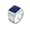 Blue, variant on Men's Stainless Steel Vintage Simple Large Square Cut Gemstone Signet Ring Gothic Punk Statement Band Blue Silver Size 11