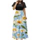 thumbnail image 2 of Puntoco Vestido De Mujer De Manga Corta Con Estampado Floral Estilo Resort Falda Larga De Manga Corta Y Cuello Redondo Negro Xxl,Regalos Para Mujer Joven, 2 of 5