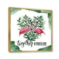 thumbnail image 3 of Designart 'Eucalyptus Leaves With Flamingo Floral Heart' Traditional Framed Canvas Wall Art Print, 3 of 5