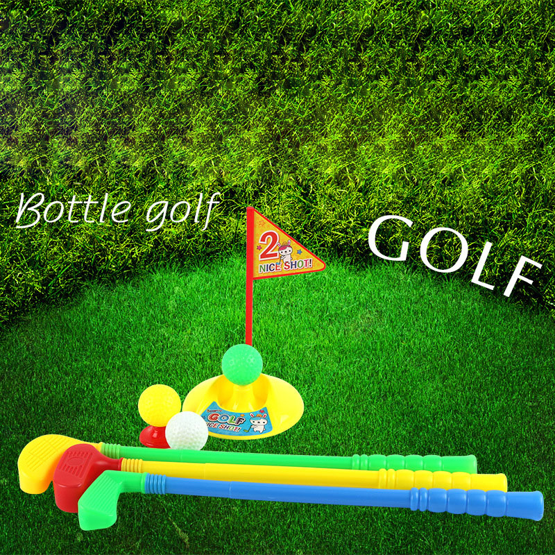 Golf Putter Set Kids Plastic Golf Outdoor Game Kit Club Caddy Ball Fun