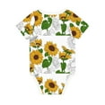 thumbnail image 2 of Daiia Plump Sunflower And Sketch Printed Unisex-Baby Short Sleeve Onesies Bodysuits Baby Climbing Clothes Soft and Comfortable Romper with Expandable Shoulder Design-9M, 2 of 8