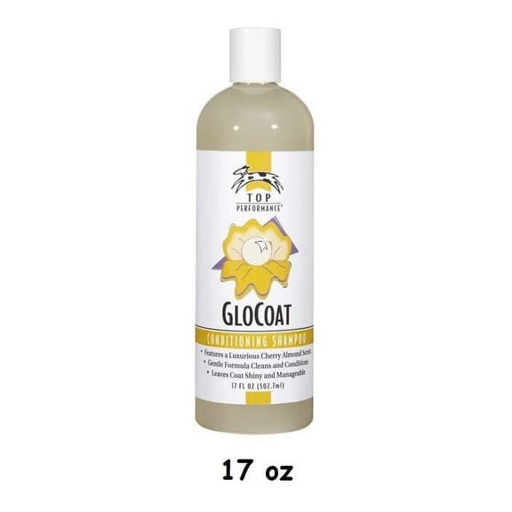 Professional Glo Coat Dog Shampoo Luxurious Shine Cherry Almond Scent Detangler (17 oz)