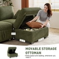 thumbnail image 6 of BedLuxury 81" Sectional Sleeper Sofa With Pull Out Bed, Storage Ottoman & USB Charging, L Shape Modern Couch for Living Room, Corduroy Green, 6 of 10