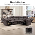 thumbnail image 2 of Bonzy Home Power Reclining Sectional Sofa, Suede Fabric Corner Recliner Couch with Console, Hidden Storage, Cup Holders & USB/Type-C Ports,Espresso, 2 of 7