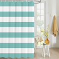 thumbnail image 2 of Athenstics Aqua Stripe Shower Curtain for Bathroom, Waterprrof Polyester Fabric Shower Curtains Teal Blue Decorative Curtains for Bathroom Curtain Sets with Hooks Standard Size 72" x 72", 2 of 6