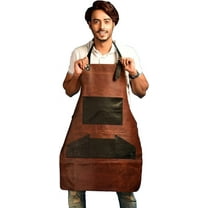 LINDSEY STREET Leather Apron with Pockets Leather Butchers Apron Bib Barista Baker Bartender BBQ Chef Barber Uniform
