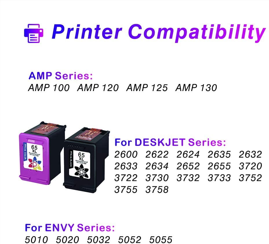 PFKink ReManufactured Ink Cartridge Replacement for HP 65 ...