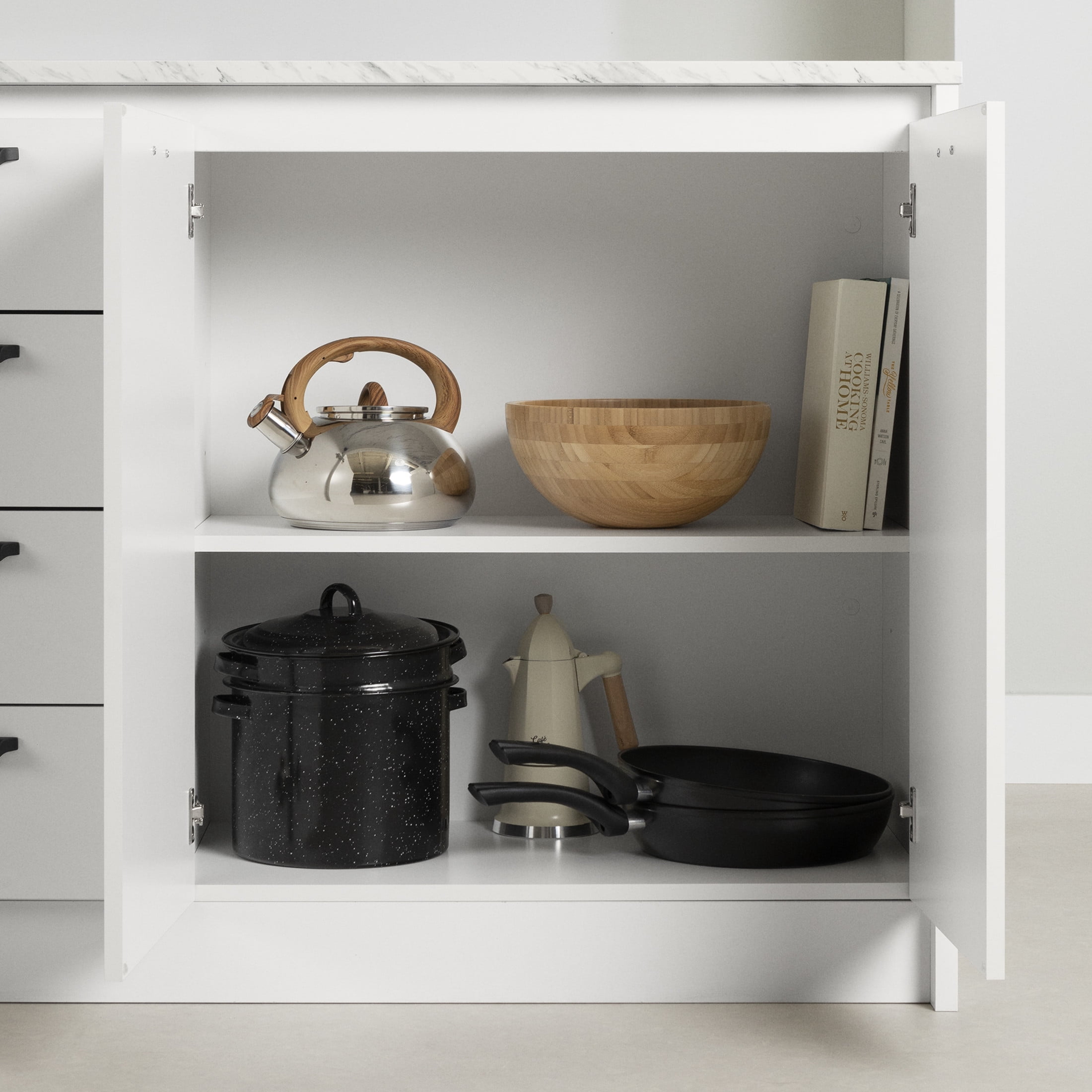 South Shore Myro, Farmhouse Kitchen Island,  White