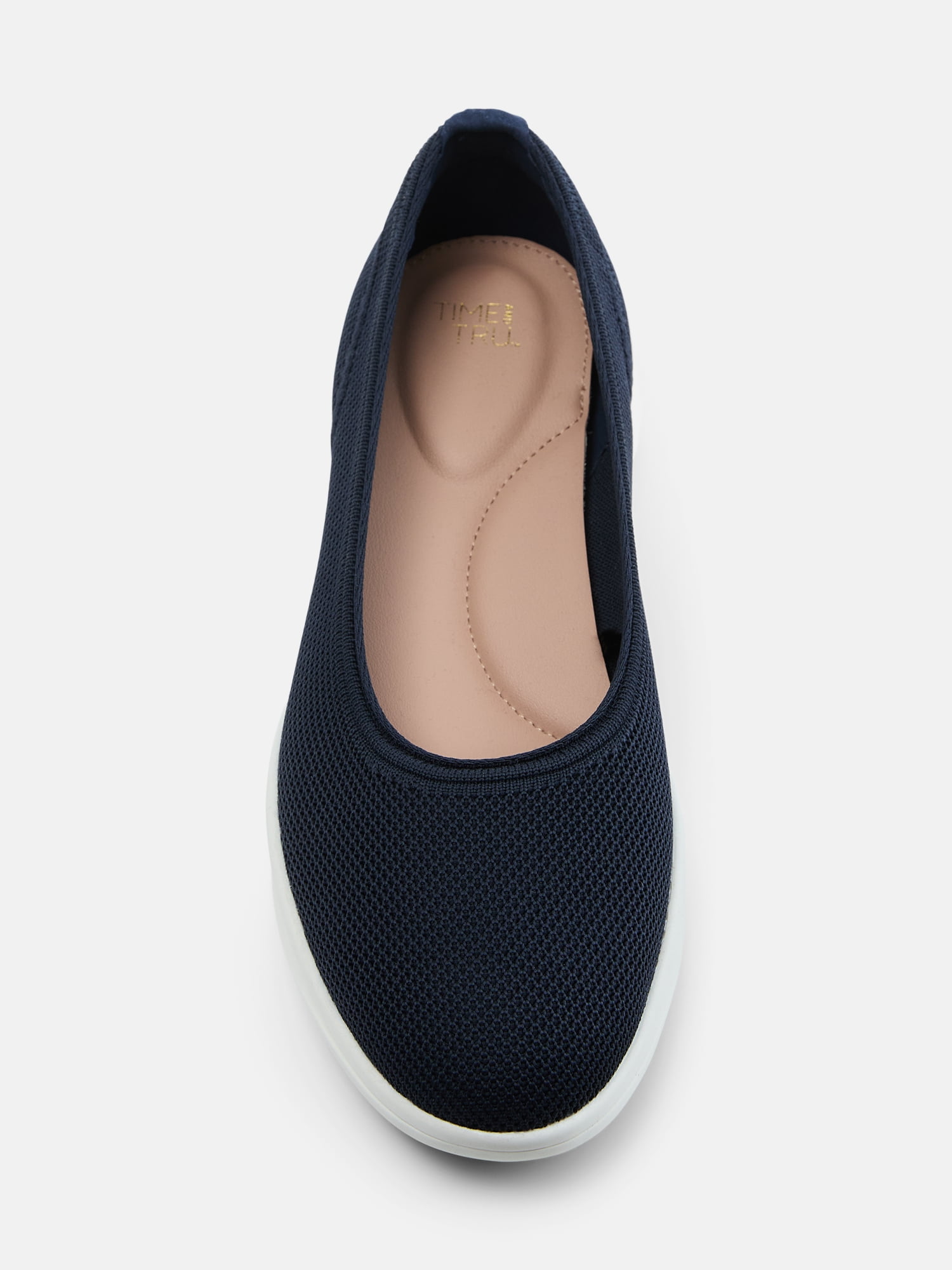 Time and Tru Women's Sporty Comfort Ballet Flats, Wide Width