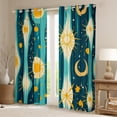 thumbnail image 2 of Homewish Teens Abstract Geometric Black Out Curtains,Teal Yellow Curtains Pack of 2 (42x63 Each),Minimalist Mid Century Bedroom Curtains,Super Cozy Room Decor, 2 of 6