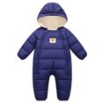 thumbnail image 3 of 0-12M Newborn Baby Girls Boys Warm Snowsuit Jumpsuit Down Coat Hooded Romper Padded Jumpsuit Infant Winter Puffer Outwear, 3 of 6
