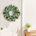 thumbnail image 5 of Bcylexb Spring Summer Wreaths for Front Door, 16 inch Artificial Fake Flower Wreath with Green Leaves Wreath for Wall Window Farmhouse Party Home Holiday Decor, 5 of 6