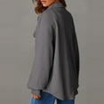 thumbnail image 6 of Gray Cardigan for Women, Spandex Jackets for Women, Womens Cable Knit Shacket Lightweight Long Sleeve Button Down Shirts Casual Oversized Blouses Tops S, 6 of 9