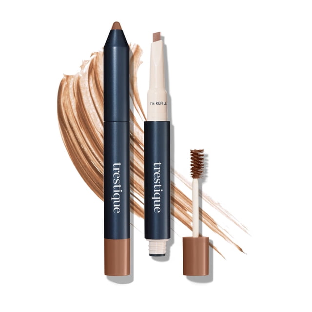 Lápiz y gel para cejas Trestique, lápiz de cejas recargable con cejas integradas, lápiz de cejas y gel para cejas Clean Beauty, sostenible 2 en 1