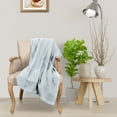 thumbnail image 6 of Superior Dobbyweave Knit Cotton Blanket, All Season Bed Blanket, King 90" x 108", Light Blue, 6 of 8