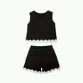 thumbnail image 5 of TOWED22 Girls 2 Piece Short Set Baby Girl Summer Clothes Ruffle Sleeve T-Shirt and Bow Knot Shorts Toddler Girl Outfit Set(Blazer,4-5 Y ), 5 of 5