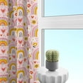 thumbnail image 4 of Rainbow Curtains for Kids Room, Boho Childish Pink Rainbow Flower Print Rod Pocket Blackout Window Treatments Drapes for Boys Girls Bedroom Living Room Playroom Nursery42x54in, 4 of 6