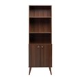 thumbnail image 1 of Prepac Milo Mid-Century Modern 2-Door Bookcase with Adjustable Shelves, White, 1 of 9