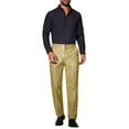 thumbnail image 2 of Pantalones de lentejuelas INSPIRE CHIC para hombres, pantalones metálicos brillantes de pierna recta para fiestas disco de los 70, 28 dorados, 2 of 5
