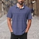 thumbnail image 1 of Blusa y camisa de manga corta con cuello vuelto para hombre, blusa de manga larga con solapa y botones estampados, blusa de poliéster para hombre, 1 of 5