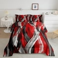 thumbnail image 2 of Homewish Red Grey Stripes Lines Bedding Comforter Set 2pcs for Female Men Adults,Vintage Aesthetic Twin Comforter Sets Microfiber,Geometric Theme Breathable Bedding Set,Luxury Bedroom Decor, 2 of 8