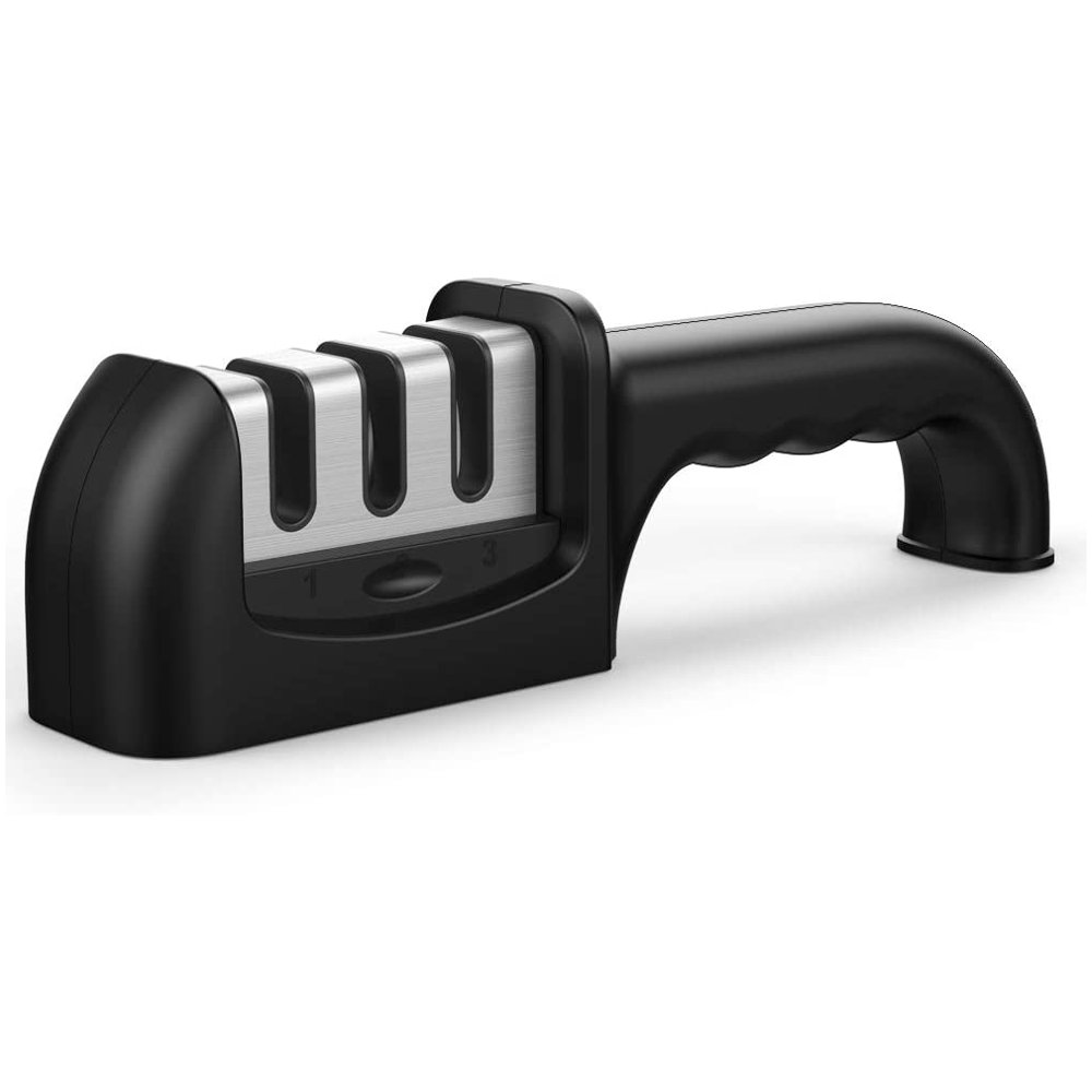 3Stage Manual Knife Sharpener, Portable Kitchen Sharpener to Restore NonSerrated Home Knife