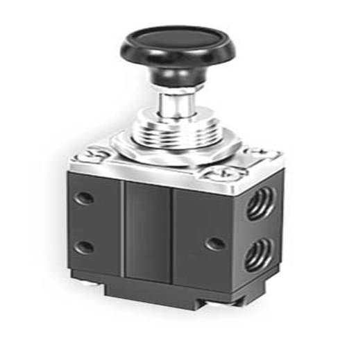Manual Air Control Valve, 3Way, 1/4In NPT
