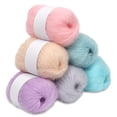 thumbnail image 3 of Wosthever Paquete de 6 hilos de tejer suaves y cálidos para manualidades, hilos tejidos a mano, gorro para suéter, hilo de ganchillo, Artesanía, 3 of 6