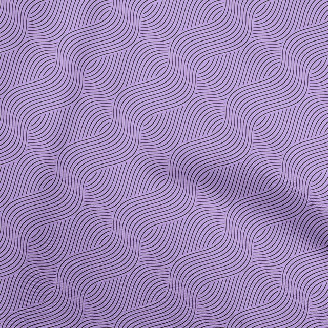 oneOone Cotton Cambric Purple Fabric Moire Craft Projects Decor Fabric Printed By The Yard 56 Inch Wide-RO