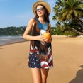 thumbnail image 3 of Easygdp Cartoon Bald Eagle USA para Vestido Transpirable de Mujer, Vestido Suelto de Manga Corta con Pliegues y Bolsillos para el Verano, 3 of 7